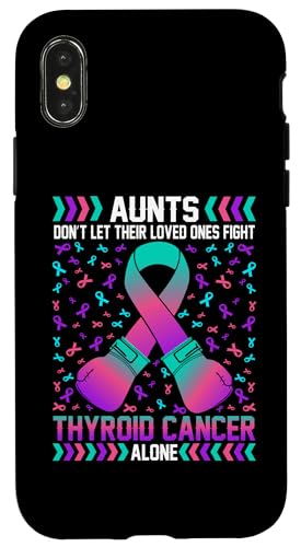 Hülle für iPhone X/XS Schilddrüsenkrebs Bewusstsein Krieger Blaugrün & Lila Rosa Band von Thyroid Cancer Support Squad Awareness Outfit