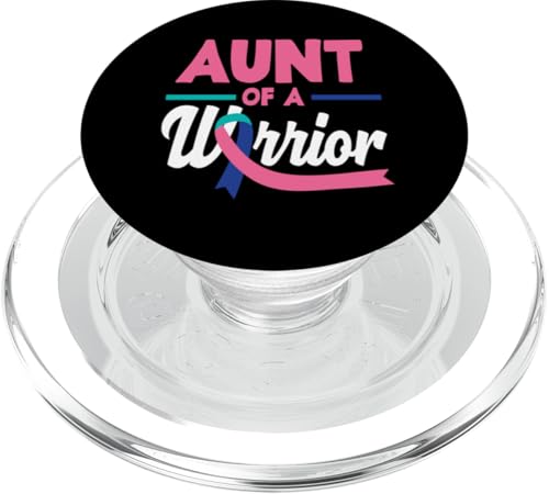 Aunt Of A Warrior Ribbon Schilddrüsenkrebs Bewusstsein PopSockets PopGrip für MagSafe von Thyroid Cancer Support and Awareness Apparel Gifts