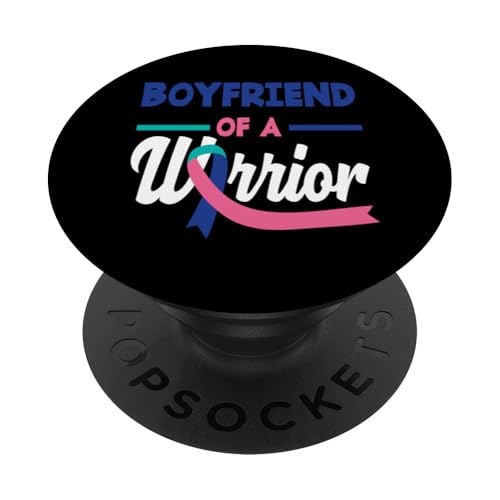 Boyfriend Of A Warrior Ribbon Schilddrüsenkrebs Bewusstsein PopSockets Klebender PopGrip von Thyroid Cancer Support and Awareness Apparel Gifts