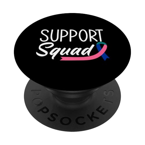 Support Squad Schleifenband, Blaugrün, Rosa, Blau, Schilddrüsenkrebs PopSockets Klebender PopGrip von Thyroid Cancer Support and Awareness Apparel Gifts