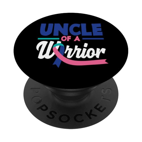 Uncle Of A Warrior Ribbon Schilddrüsenkrebs Bewusstsein PopSockets Klebender PopGrip von Thyroid Cancer Support and Awareness Apparel Gifts