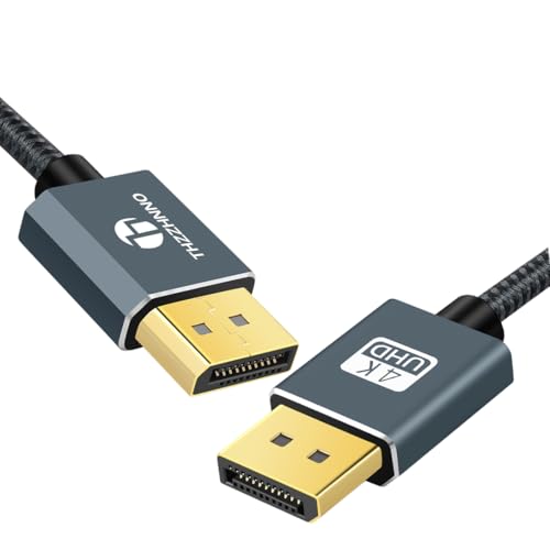 Thzzhnno DisplayPort-Verlängerungskabel, 1,4 m, geflochtenes Nylongeflecht, DisplayPort 8K Stecker auf Buchse, DP auf DP, verlängertes Kabel, unterstützt 8K @ 60Hz, 4K @ 120Hz für Gaming-Monitor, von Thzzhnno