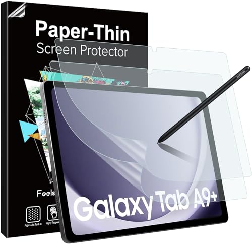 TiMOVO 2 Stück Wie Papier Displayschutzfolie für Samsung Galaxy Tab A9 Plus 2023, Schreiben und Zeichnen wie auf Papier, Blendfreie PET Displayschutzfolie für Galaxy Tab A9+ 11 Zoll Tablet von TiMOVO