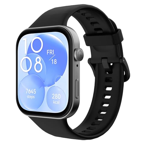 TiMOVO Armband kompatibel mit Huawei Watch Fit 3 Armband Silikon Sportarmband für Männer Frauen, Atmungsaktiv Weich Sport Silikon Band für Huawei Watch Fit 3, Schwarz von TiMOVO