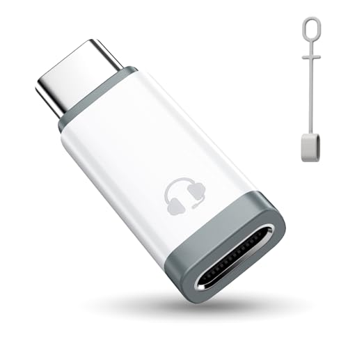 TiMOVO Lightn-ing zu USB C Adapter Audio mit Line Control, Lightn-ing zu USB C Adapter für Kopfhörer für iPhone 16/15 Serie, iPad Air/Pro/Mini, Nicht zum Laden und zur Datenübertragung, Weiß von TiMOVO