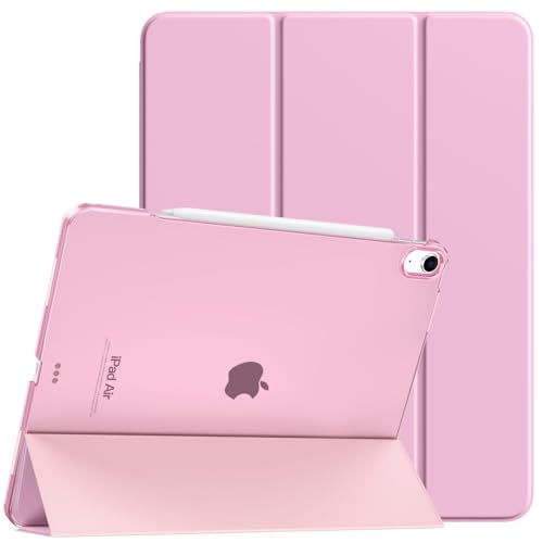 TiMOVO für iPad Air 13 Zoll Hülle M2 2024, Schlanke Hülle für iPad Air 13" (M2), Unterstützt Touch ID, Auto Schlaf/Aufwach Schutzhülle mit Transluzent Rückhülle, iPad Air 13 Hülle, Blumen Rosa von TiMOVO