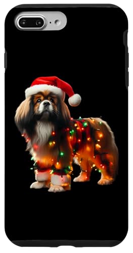 Hülle für iPhone 7 Plus/8 Plus Tibetische Spaniel-Weihnachtsmannmütze, Weihnachtsbeleuchtung, Hundebesitzer, Mutter, Papa von Tibetan Spaniel Christmas Products