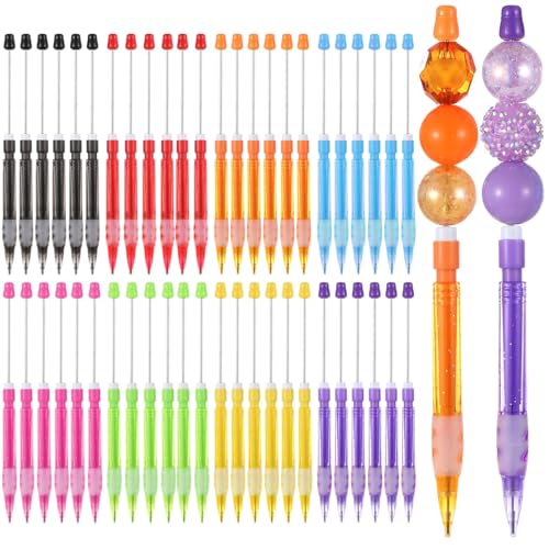 Tideme 48 Stück Perlen-Druckbleistifte, 0,7 mm, bunte Mini-Druckbleistifte, Zeichenstifte, mechanische kleine Bleistifte zum Schreiben, Zeichnen, Skizzieren, Basteln von Tideme