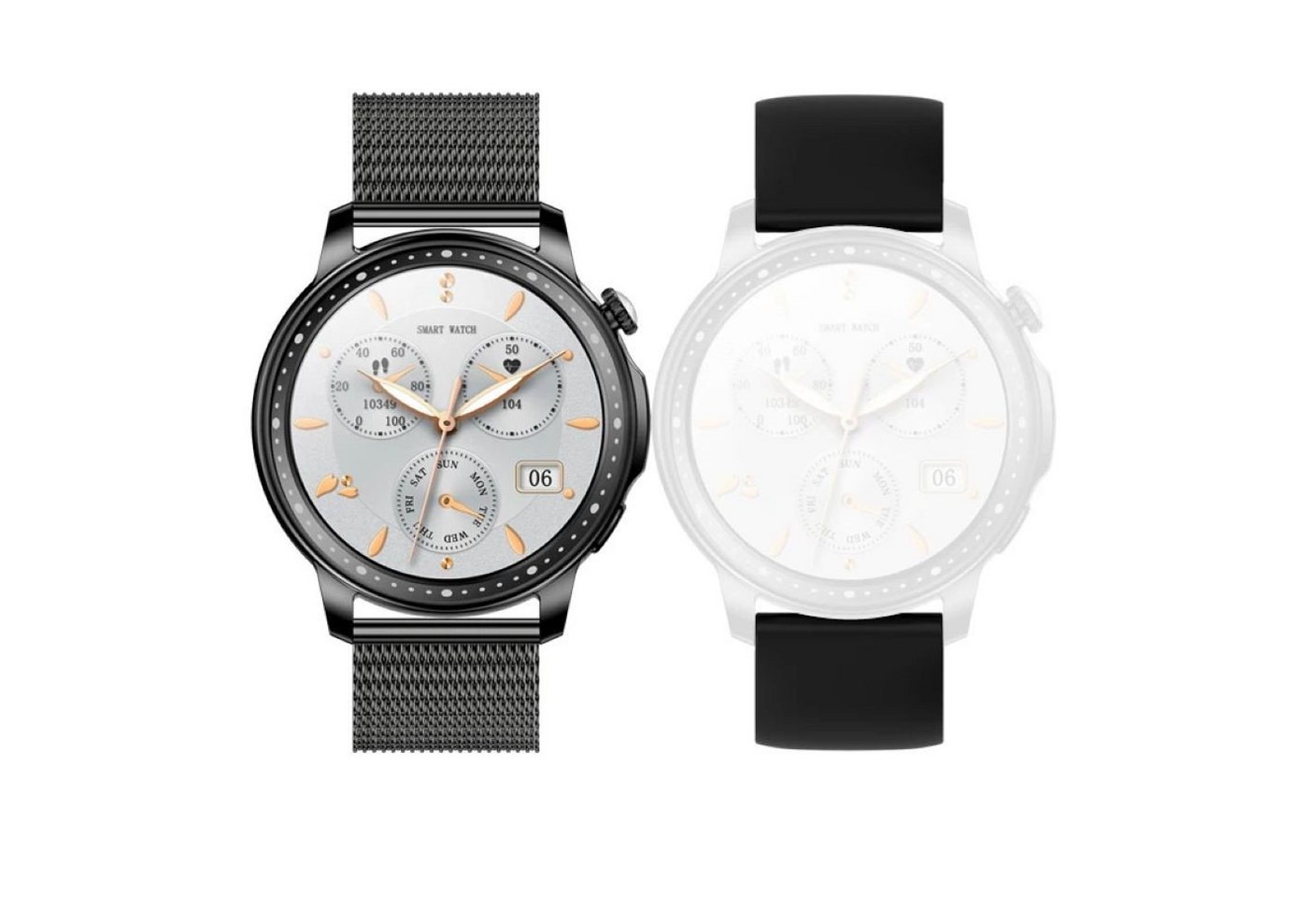 Tidy KM33 Smartwatch, Fitness Tracker 1,43-AMOLED Touch, Wechselarmband Smartwatch, Wechselarmband Silikon und Metall, Fitness Tracker von Tidy