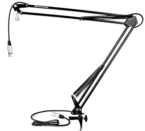 TIE Studio Flexible Mic Stand Pro Mikrofonhalterung Mikrofonarm (inkl. 2, 5m XLR Mikrofonkabel, 5/8″ Gewindeanschluss & 360 Grad verstellbar), schwarz, 19-90007 (1) von Tie Studio