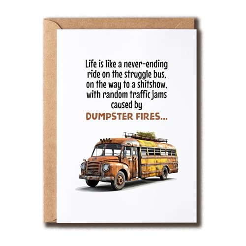 Humorvolle Geburtstagskarte – Life Is Like A Never-Ending Ride On The Struggle Bus Karte – Freundeskarten – Bestie Birthday von TienDucCards