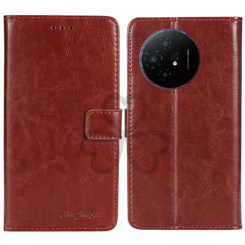 TienJueShi Braun Retro TPU Silikon Flip Book Stand Brief Leder Tasche Schütz Hülle Handy Case Abdeckung Wallet Cover Etui Für TCL 50 NXTPAPER 5G 6.8 inch von TienJueShi