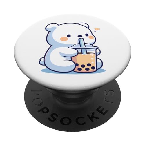 Kawaii Eisbären Bubble Tea Boba Eisbär PopSockets mit austauschbarem PopGrip von Tier Designs im Kawaii Stil hier entdecken