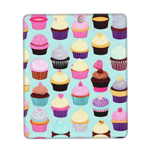 Mauspad mit Cupcake-Motiv, Gaming-Mauspad, Mauspad für Büro, Laptop, Schreibtisch, Damen und Herren, 25,4 x 30,5 cm, 20,4 x 24,1 cm von TietYaer