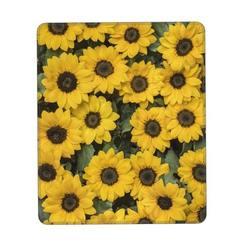 Mauspad mit niedlichem Sonnenblumen-Druck, Gaming-Mauspad für Büro, Laptop, Schreibtisch, Damen und Herren, 25,4 x 30,5 cm, 20,4 x 24,1 cm von TietYaer