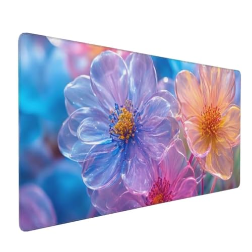 Bunte Blumen Mauspad, Gaming Mauspad, Mousepad 1500x800x3 mm Schreibtischunterlage groß - XXL Verbessert Präzision und Geschwindigkeit Wasserdicht und rutschfest Geeignet für Büro und Spiele Y-6028 von Tifnuer