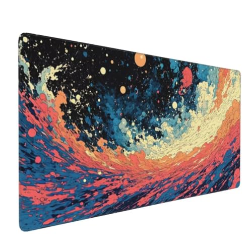 Gaming Mauspad Abstrakter Planet Mauspad XXL 1500x800x3 mm XXL Mousepad, Mauspad Gaming Zubehör mit Anti Rutsch Basis Mouse Pad Wasserdicht und Langlebig für Maus und Tastatur, Home Decor Y-7458 von Tifnuer