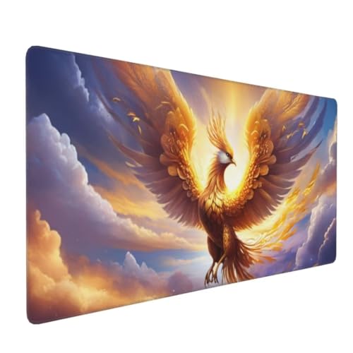 Gaming Mauspad Tier Phönix Mauspad XXL 800x400x3 mm XXL Mousepad, Mauspad Gaming Zubehör mit Anti Rutsch Basis Mouse Pad Wasserdicht und Langlebig für Maus und Tastatur, Home Decor Y-8048 von Tifnuer