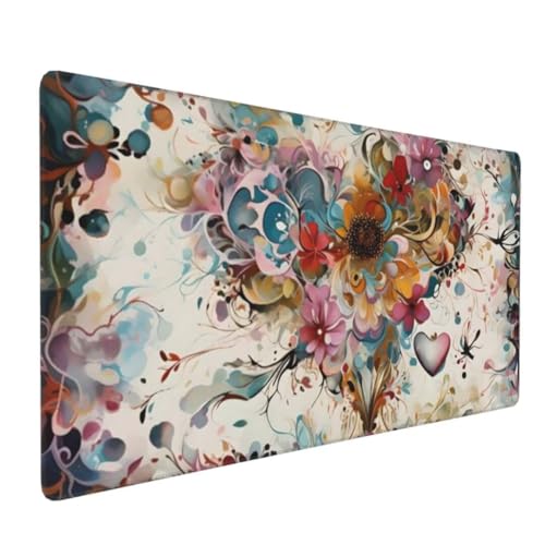 Liebesblume Mauspad, Gaming Mauspad XXL, Mousepad 1500x800x3 mm Schreibtischunterlage groß - XXL Verbessert Präzision und Geschwindigkeit Wasserdicht und rutschfest Geeignet für Büro und Spiele Y-5533 von Tifnuer