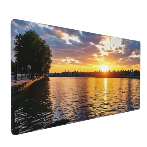 Sunset Lake Mauspad, Gaming Mauspad XXL, Mousepad 1500x800x3 mm Schreibtischunterlage groß - XXL Verbessert Präzision und Geschwindigkeit Wasserdicht und rutschfest Geeignet für Büro und Spiele Y-616 von Tifnuer