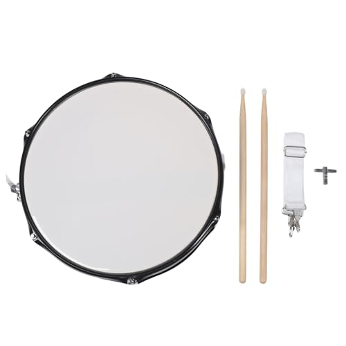 Edelstahl-Snare-Drum 14 Zoll mit Massivholz-Trommelstöcken, Volle und Satte Stimme, Ideal für Militärkapellen, Studentenanfänger von Tihebeyan