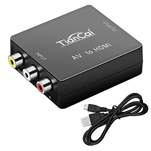 Tihokile 1080P RCA auf HDMI Konverter, AV CVBS zu HDMI Video Konverter, AV auf HDMI Adapter Kompatibel mit STB/DVD/VHS/N64/PS2/PS3/VCR Kamera von Tihokile