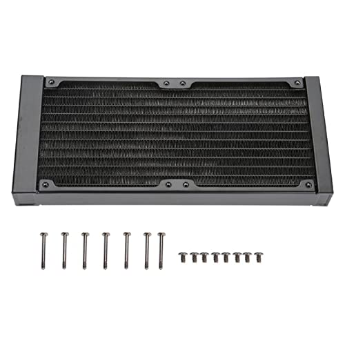 Radiator Kupfer Wasserkühlung Kühler, 12 Röhren Flüssigkeitswärmetauscher G1/4 Gewindeanschluss für PC CPU GPU Wasserkühlung Hardware Labs Kit(240mm) von Tiiyee