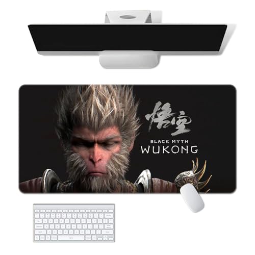 Tikhell WuKong Mauspad, Computer-Laptop-Gamer-Pad, Tastaturmatte, rutschfest, große Schreibtischunterlage für Tastatur und Maus, PC-Gaming-Zubehör von Tikhell