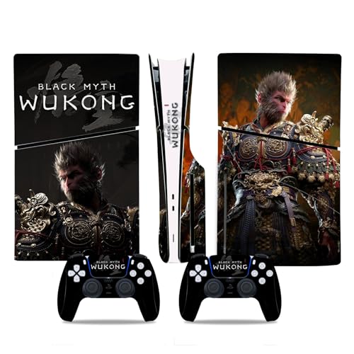 Tikhell Wukong Ganzkörper-Schutzaufkleber für PS5 Slim Disc Digital Konsole & Controller, Skin Sticker Decal Cover Konsole und Controller Skins von Tikhell