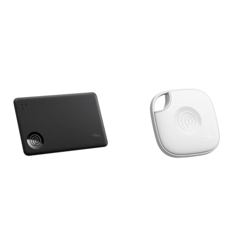 Tile by Life360 Slim (2024) – Wallet Finder, Bluetooth-Tracker und Gegenstandslokalisator für Gepäckanhänger, Pässe und Schlüssel Finder Bundle, Schwarz + Weiß von Tile