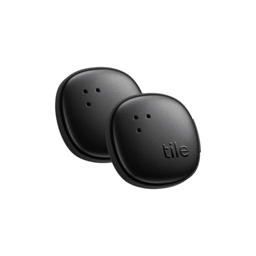 Tile by Life360 Sticker (2024) - Kleiner Bluetooth-Tracker, Fernbedienungsfinder und Gegenstandsfinder für Fahrräder, Brillen und mehr. iOS- & Android-kompatibel. Handy-Finder. 2er-Pack (Schwarz) von Tile