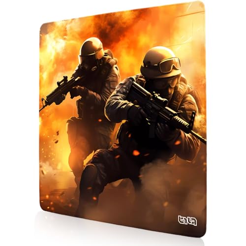 Tilt Schreibtischunterlage 30x30 cm Gaming Mauspad | Rutschfester Mousepad Groß für Schreibtisch und PC Gadgets | Wasserdichter Desk Mat (Battle in Flames) von Tilt