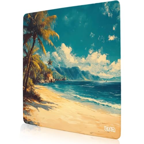 Tilt Schreibtischunterlage 30x30 cm Gaming Mauspad | Rutschfester Mousepad Groß für Schreibtisch und PC Gadgets | Wasserdichter Desk Mat (Caribbean Painting) von Tilt