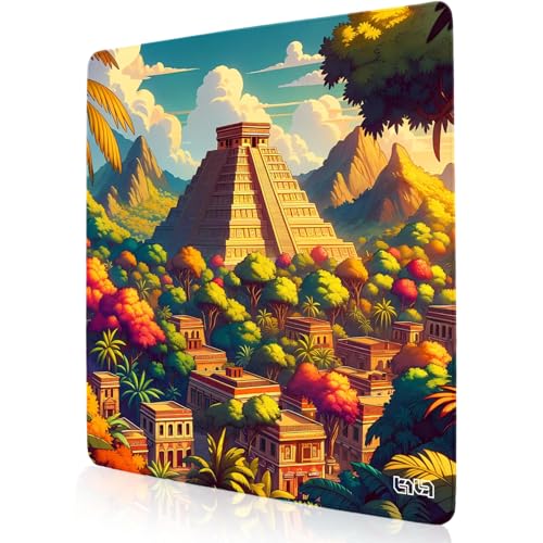 Tilt Schreibtischunterlage 30x30 cm Gaming Mauspad | Rutschfester Mousepad Groß für Schreibtisch und PC Gadgets | Wasserdichter Desk Mat (City of The Maya) von Tilt