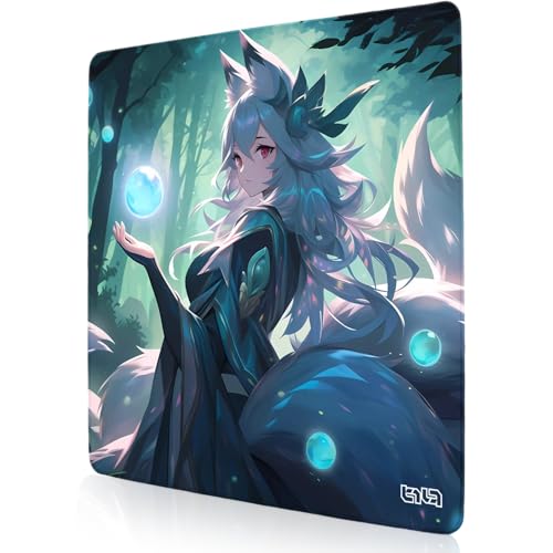 Tilt Schreibtischunterlage 30x30 cm Gaming Mauspad | Rutschfester Mousepad Groß für Schreibtisch und PC Gadgets | Wasserdichter Desk Mat (Fox Sorceress) von Tilt