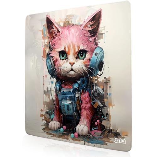 Tilt Schreibtischunterlage 30x30 cm Gaming Mauspad | Rutschfester Mousepad Groß für Schreibtisch und PC Gadgets | Wasserdichter Desk Mat (Junkyard Cat) von Tilt