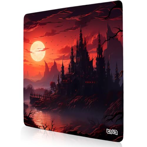 Tilt Schreibtischunterlage 30x30 cm Gaming Mauspad | Rutschfester Mousepad Groß für Schreibtisch und PC Gadgets | Wasserdichter Desk Mat (Moonshadow Keep) von Tilt