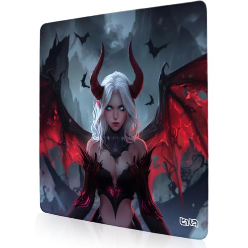 Tilt Schreibtischunterlage 30x30 cm Gaming Mauspad | Rutschfester Mousepad Groß für Schreibtisch und PC Gadgets | Wasserdichter Desk Mat (Nyx The Succubus) von Tilt