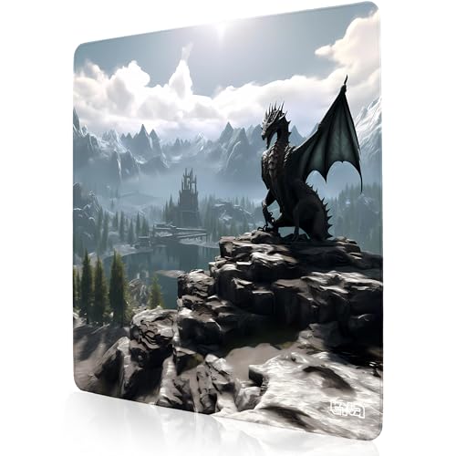 Tilt Schreibtischunterlage 50x50 cm Gaming Mauspad XXL | Rutschfester Mousepad Groß für Schreibtisch und PC Gadgets | Wasserdichter Desk Mat (Dragon Power) von Tilt