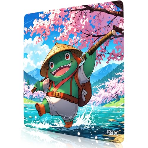 Tilt Schreibtischunterlage 50x50 cm Gaming Mauspad XXL | Rutschfester Mousepad Groß für Schreibtisch und PC Gadgets | Wasserdichter Desk Mat (Frog Sage of Sakura Realm) von Tilt