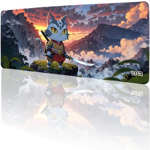 Tilt Schreibtischunterlage 80x30 cm Gaming Mauspad XXL | Rutschfester Mousepad Groß für Schreibtisch und PC Gadgets | Wasserdichter Desk Mat (Furry Shogun) von Tilt