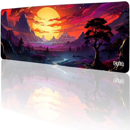 Tilt Schreibtischunterlage 80x30 cm Gaming Mauspad XXL | Rutschfester Mousepad Groß für Schreibtisch und PC Gadgets | Wasserdichter Desk Mat (Idyll) von Tilt