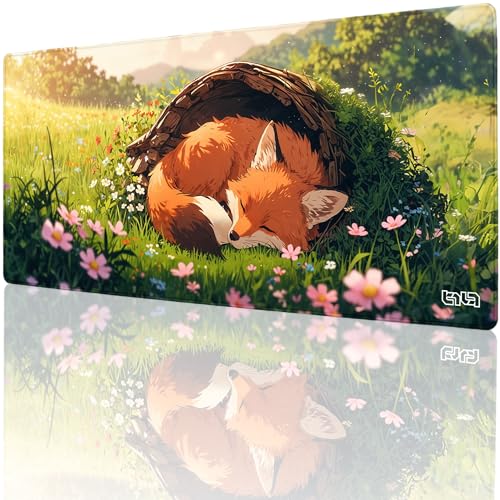 Tilt Schreibtischunterlage 90x40 cm Gaming Mauspad XXL | Rutschfester Mousepad Groß für Schreibtisch und PC Gadgets | Wasserdichter Desk Mat (Fox in The Burrow) von Tilt