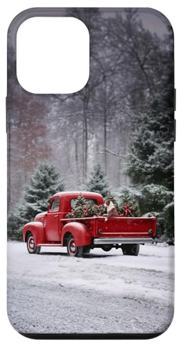 Hülle für iPhone 12 mini Roter LKW mit Weihnachtsbaum und Geschenken von Timeless Christmas Journey Bazaar