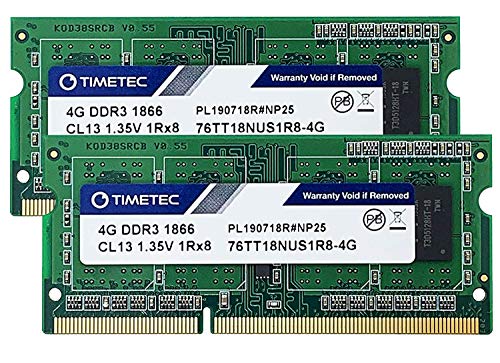 Timetec DDR3 1866Mhz PC3L-14900 Non-ECC Unbuffered SODIMM 1.35V Memory RAM (1866Mhz 8GB Kit(2x4GB)) von Timetec