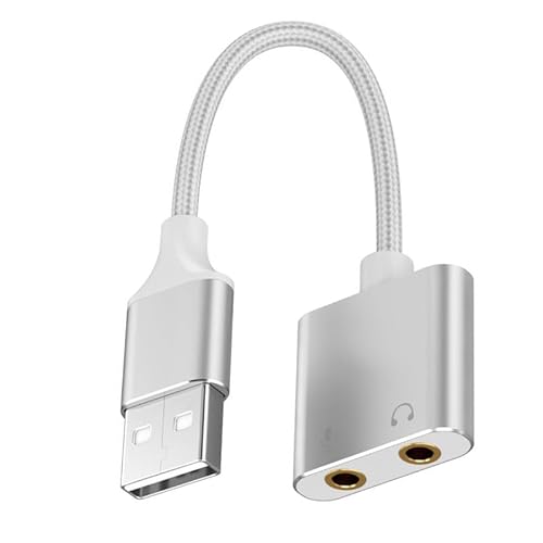 TingHaoO Doppelfunktion USB Sound Adapter Draht Kopfhörer und Mikrofon Soundkarte für Gaming, Podcasting & Online Meetings TingHaoO Doppelfunktion USB Sound Adapter Draht Kopfhörer und Mikrofon Soundkarte für Gaming, Podcasting & Online Meetings von TingHaoO
