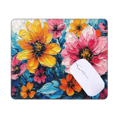 Mauspad Klein 900 X 600 mm Mousepad, Bunte Blumen Mauspad, VerschleißFeste NäHte, rutschfeste Gummibasis Gaming Mauspad, Wassxerdicht Schreibtischunterlage für Pc,Laptop,Home, Office Geschenk T-180 von Tinnoon