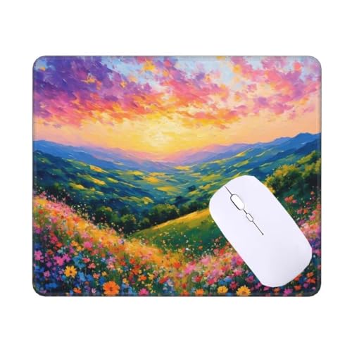 Mauspad Klein Bunte Blumen Mousepad, Schreibtischunterlage Kinder, Gaming Mauspad 90 X 60 cm rutschfest und Wasserdicht VernäHte Kanten Mouse Pad, Verbessert Geschwindigkeit und PräZision T-192 von Tinnoon