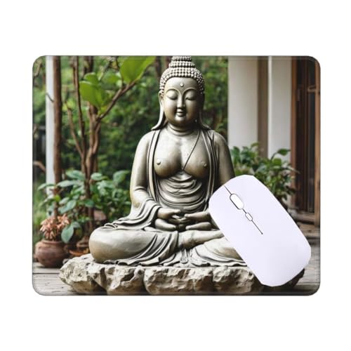 Mauspad Klein Zen Stein Statue Mousepad, Schreibtischunterlage Kinder, Gaming Mauspad 90 X 60 cm rutschfest und Wasserdicht VernäHte Kanten Mouse Pad, Verbessert Geschwindigkeit und PräZision T-984 von Tinnoon