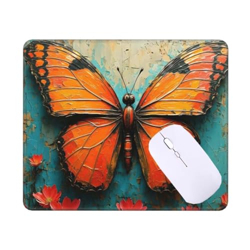 Mousepad Abstrakter Schmetterling Mauspad Kleine 90 x 60 x 0.3 cm, mit Rutschfester Gummiunterseite, Wasserdichtes Mouse Pad, Mini Gaming Mauspad für Damen, Herren, Kabellose Maus Laptop Büro T-1248 von Tinnoon